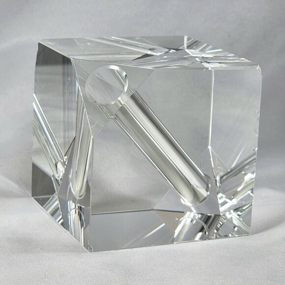 Crystal Cube for Hanging Light Fixture Replacement Pendant Glass Paperweight 2 ¾ - Picture 3 of 10